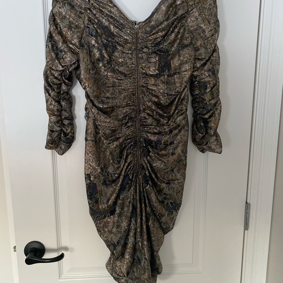 Isabel Marant Paralyn Ruched Metallic Dress - Picture 7 of 8